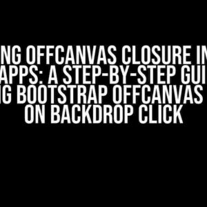 Mastering Offcanvas Closure in Blazor .NET Apps: A Step-by-Step Guide to Disabling Bootstrap Offcanvas Closure on Backdrop Click